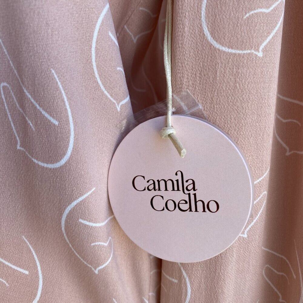 NWT Camila Coelho Top Blouse Blush Horse Motif sz Small CUTE! - Picture 6 of 8